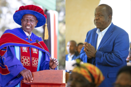 collage photo of President William Ruto and Fred Matiang'i.